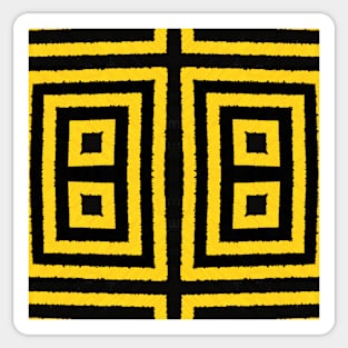 HIGHLY Visible Yellow and Black Line Kaleidoscope pattern (Seamless) 23 Sticker